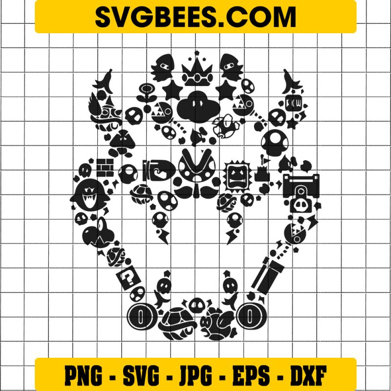 Super Mario Game Svg, Super Mario Logo Svg, Super Mario Svg, Bowser Svg