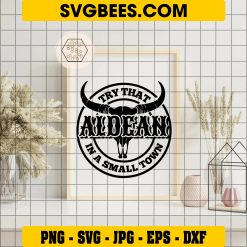 Try That In A Small Town Svg, Country Music Svg, Aldean Svg on Frame
