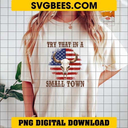 Try That in Small Town PNG Highland Cow on Shirt