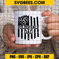 Volleyball Dad Svg, Sport Dad Svg, Volleyball Flag Svg on Cup