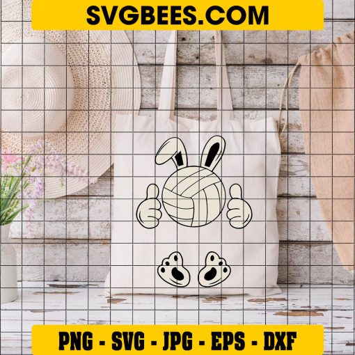 Volleyball Easter Svg, Volleyball Easter Bunny Svg, Easter Bunny Svg on Bag