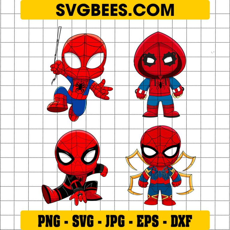 Black Spidey Miles Morales Svg cut file, Chibi Spiderman Morales Svg