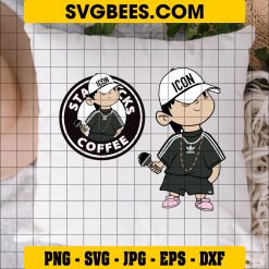 Baby Peso Pluma SVG, Starbucks Logo SVG, Music Regional Singer SVG PNG DXF EPS Cut Files on Pillow