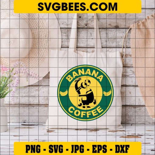 Banana Coffee Svg, Minions Coffee Svg, Funny Drinks Svg on Bag