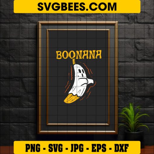 Boonana Cute Svg, Ghost Banana Halloween Svg, Funny Banana Svg on Frame