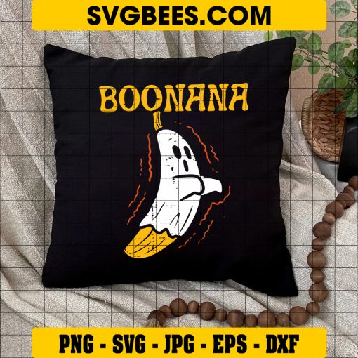 Boonana Cute Svg, Ghost Banana Halloween Svg, Funny Banana Svg on Pillow