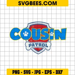 Cousin Paw Patrol Logo (SVG dxf png) Blue Marshall Emblem Cut Files Vector Clipart T-Shirt Design Birthday Party Boy DIY