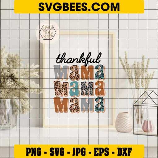 Give Thanks Svg, Thankful Mama Svg, Thanksgiving Svg on Frame