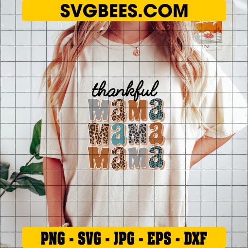 Give Thanks Svg, Thankful Mama Svg, Thanksgiving Svg on Shirt