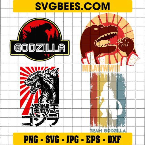 Godzilla Bundle SVG, Godzilla Silhouette, Godzilla Cut File, Godzilla Clip Art, Godzilla Vector, Monster SVG PNG DXF EPS