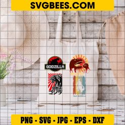 Godzilla Bundle SVG, Godzilla Silhouette, Godzilla Cut File, Godzilla Clip Art, Godzilla Vector, Monster SVG PNG DXF EPS on Bag