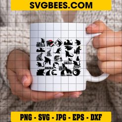 Godzilla Bundle SVG PNG DXF EPS Instant Download Files For Cricut Sil on Cup
