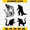 Godzilla Bundle SVG PNG DXF EPS Instant Download Files For Cricut Silhouette, Vector