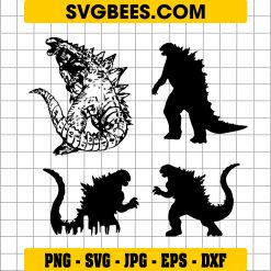 Godzilla Bundle SVG PNG DXF EPS Instant Download Files For Cricut Silhouette, Vector