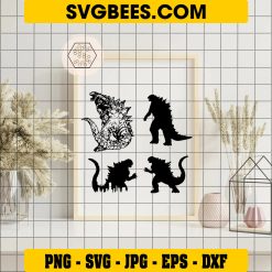 Godzilla Bundle SVG PNG DXF EPS Instant Download Files For Cricut Silhouette, Vector on Frame