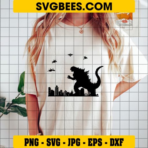 Godzilla City SVG Png, Dxf, Silhouette Godzilla Svg Cut File Cricut on Shirt