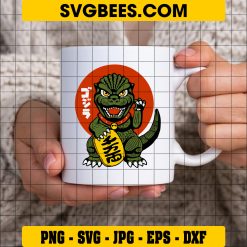 Godzilla SVG DXF EPS PNG Cutting File for Cricut on Cup