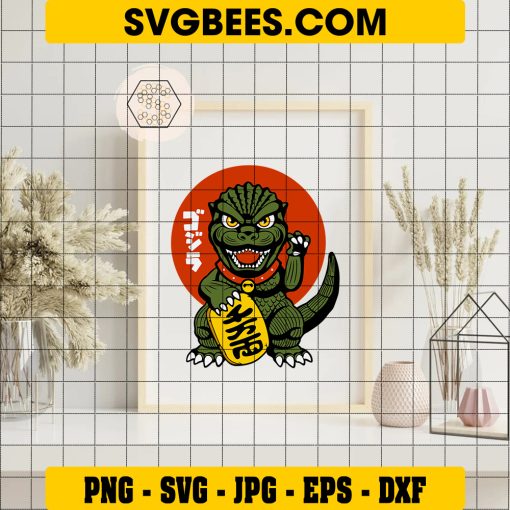 Godzilla SVG DXF EPS PNG Cutting File for Cricut on Frame