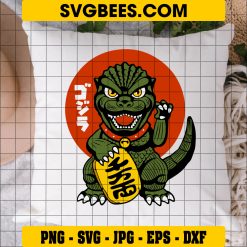 Godzilla SVG DXF EPS PNG Cutting File for Cricut on Pillow