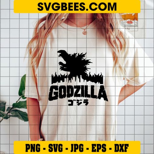 Godzilla Svg Godzilla Silhouette, Godzilla Cut File on Shirt