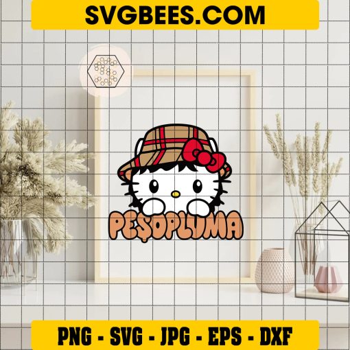 Hello Kitty Peso Pluma SVG, Funny Peso Pluma Kitty Cat SVG PNG DXF EPS Digital Download on Frame
