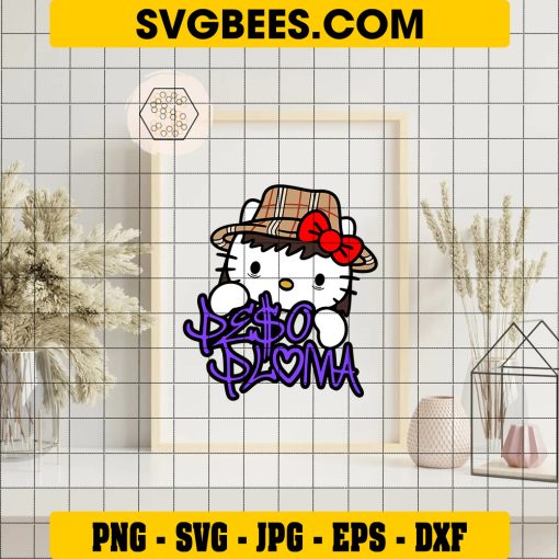 Hello Kitty Peso Pluma SVG PNG DXF EPS Files on Frame