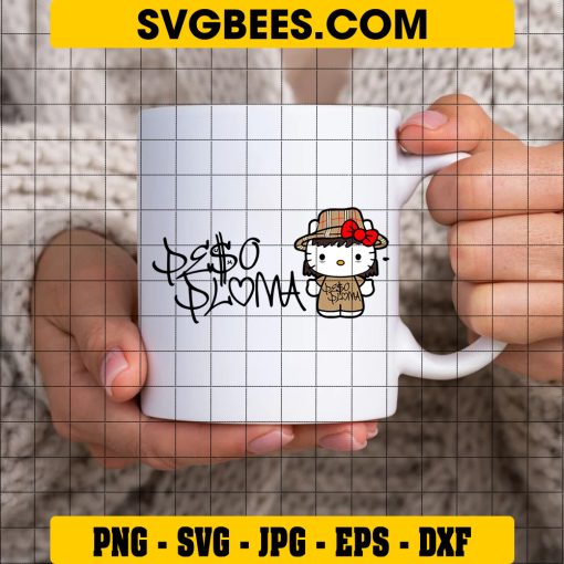 Hello Kitty Peso Pluma SVG, PeSo Pluma Logo SVG PNG DXF EPS on Cup