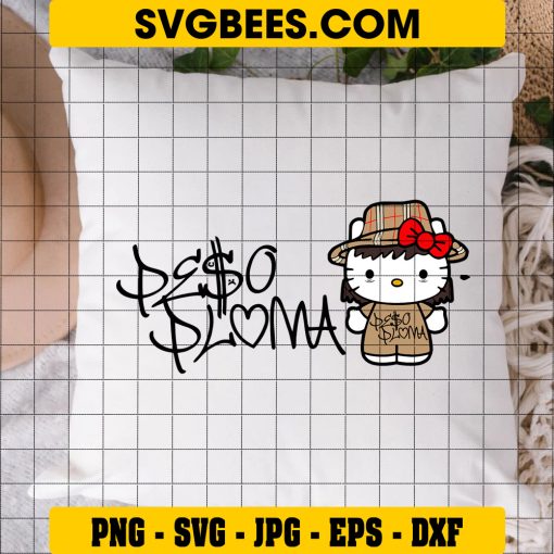 Hello Kitty Peso Pluma SVG, PeSo Pluma Logo SVG PNG DXF EPS on Pillow