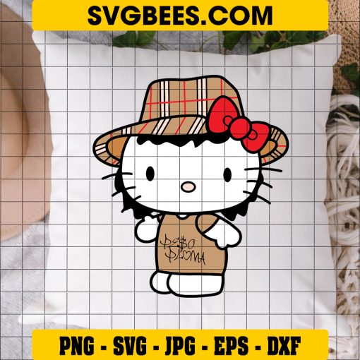 Kawaii Kitty Peso Pluma Svg, Cute Kitty Cat Svg, Hello Kitty Svg on Pillow