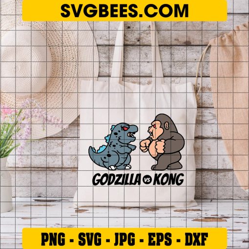 Kong Vs Godzilla SVG DXF EPS PNG Cut Files Kong SVG on Bag