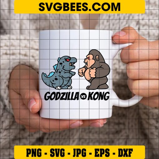 Kong Vs Godzilla SVG DXF EPS PNG Cut Files Kong SVG on Cup