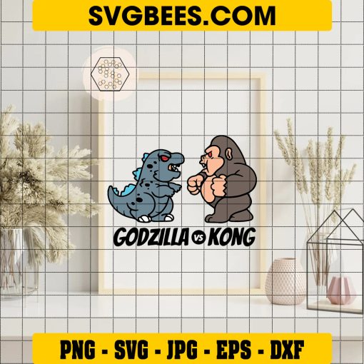 Kong Vs Godzilla SVG DXF EPS PNG Cut Files Kong SVG on Frame