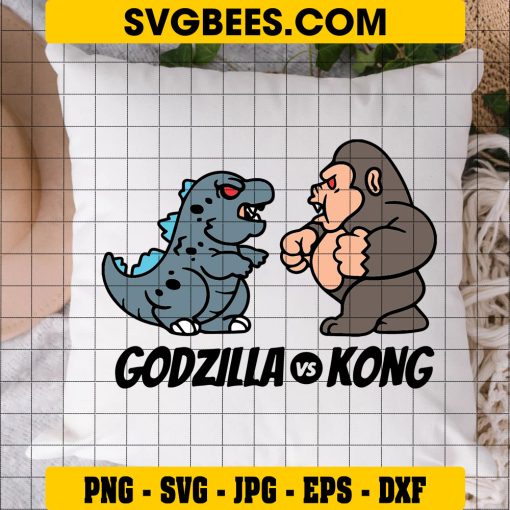Kong Vs Godzilla SVG DXF EPS PNG Cut Files Kong SVG on Pillow