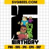 Minecraft Group Shot SVG, Happy 6th Birthday SVG Digital Files, Minecraft SVG, SVG Cut Files For Cricut