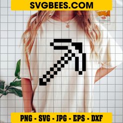 Minecraft Pickaxe SVG, Minecraft Player SVG, Minecraft Logo SVG on Shirt