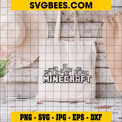 Minecraft SVG Files for the Cricut, Minecraft Animel SVG, Funny Minecraft SVG on Bag