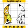Naughty Fruit Svg, Evil Banana Svg, Flip off Banana Svg