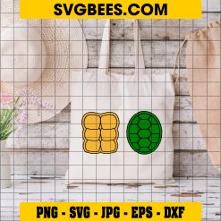 Ninja Turtle Shell SVG Turtle Cut File, TMNT Svg Instant Download on Bag