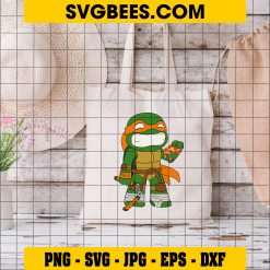 Ninja Turtles Mikey SVG for Cricut Turtle Silhouette SVG on Bag