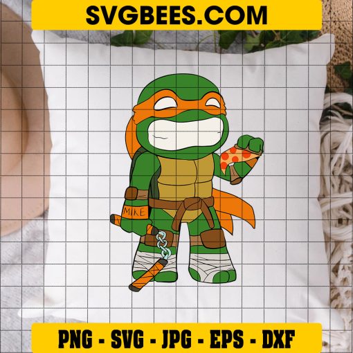 Ninja Turtles Mikey SVG for Cricut Turtle Silhouette SVG on Pillow