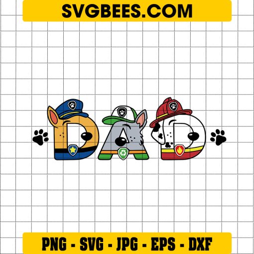 Patrol Dad Svg, Dad Paw Svg, Patrol Birthday Svg, Dad Svg