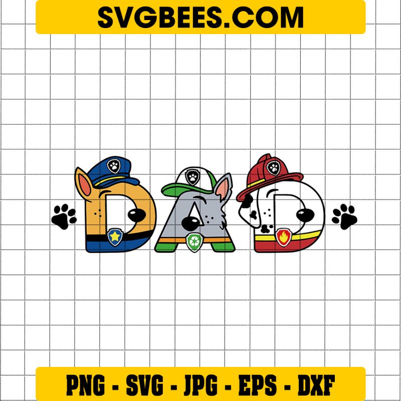 Patrol Dad Svg, Dad Paw Svg, Patrol Birthday Svg, Dad Svg