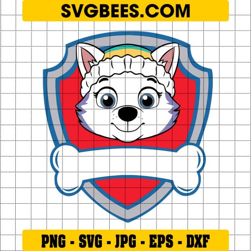 Paw Patrol Everest Logo Svg, Siberian Husky Svg, Everest Custom Name Svg