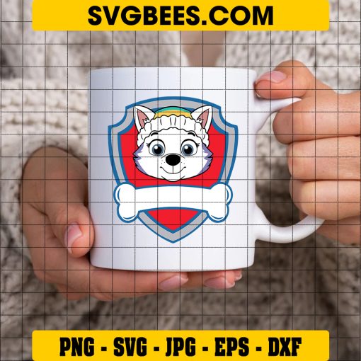 Paw Patrol Everest Logo Svg, Siberian Husky Svg, Everest Custom Name Svg on Cup