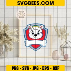 Paw Patrol Everest Logo Svg, Siberian Husky Svg, Everest Custom Name Svg on Frame