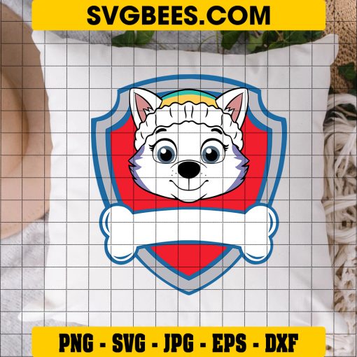 Paw Patrol Everest Logo Svg, Siberian Husky Svg, Everest Custom Name Svg on Pillow