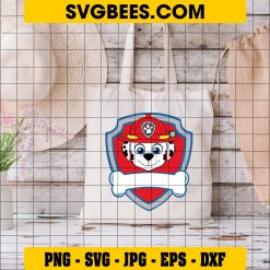 Paw Patrol Marshall Logo Svg, Dalmatian Svg, Marshall Custom Name Svg on Bag