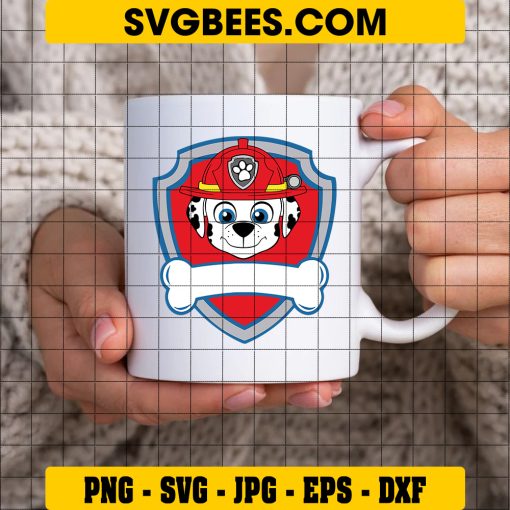 Paw Patrol Marshall Logo Svg, Dalmatian Svg, Marshall Custom Name Svg on Cup