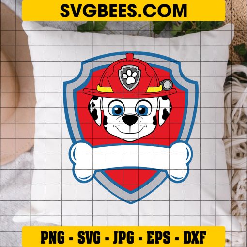 Paw Patrol Marshall Logo Svg, Dalmatian Svg, Marshall Custom Name Svg on Pillow