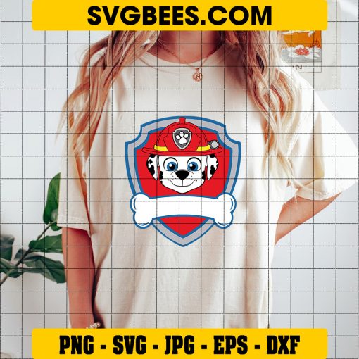 Paw Patrol Marshall Logo Svg, Dalmatian Svg, Marshall Custom Name Svg on Shirt